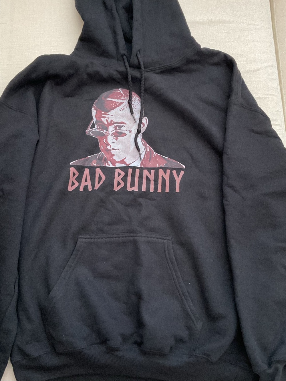 Gildan Black Pullover Hoodie with Pink Graphic